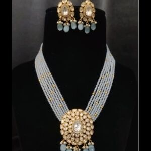 Elegant Gold and Blue Jewelry Set